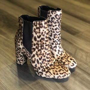 Sam Edelman Case Chelsea Leopard Booties with heel
